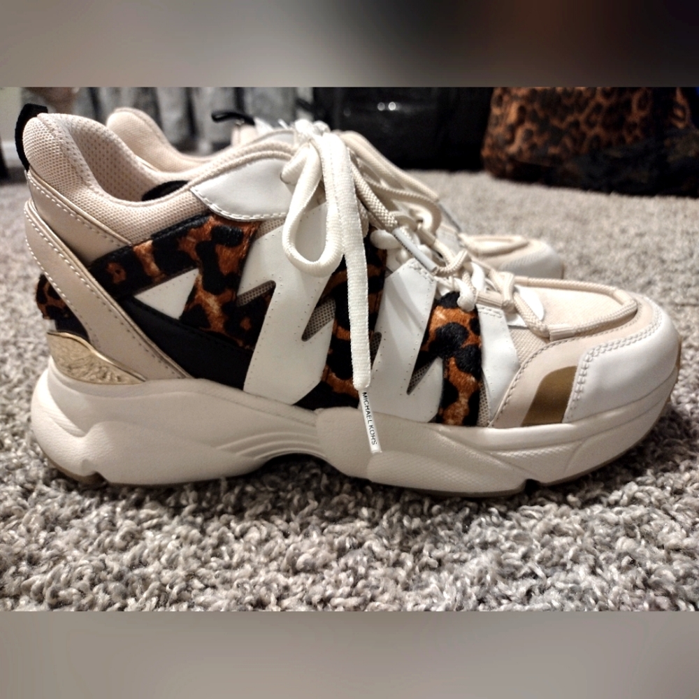 Michael Kors | Size 8.5 | Leopard Calf Hair/Gold/Cream/Tan